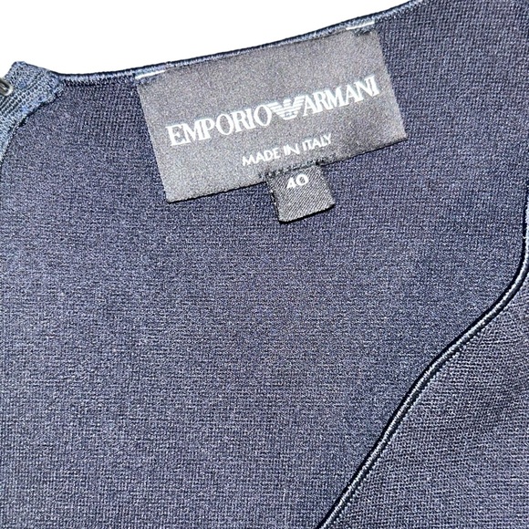 Emporio Armani
V-Neck Faux-Wrap Milano Jersey Dress Size 40 IT = 4 US. Navy - Picture 5 of 6